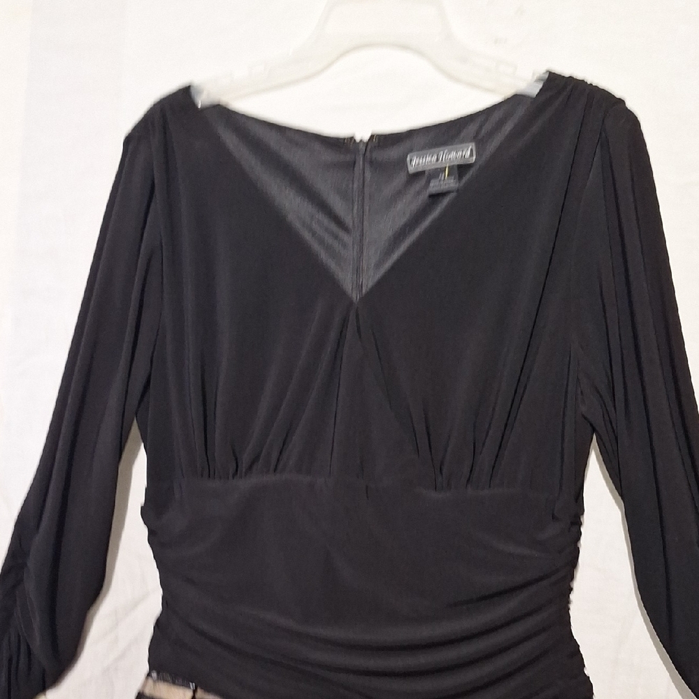 Black Formal Midi Dress, Sequins, Embroidered, Jessica Howard Sz 12, NWOT - Picture 8 of 14